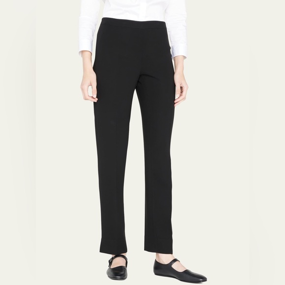 Lafayette 148 Bleecker Pants Size 10 Black Slim Leg Trouser Minimalist Designer - Picture 5 of 16